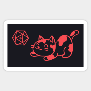 Polyhedral D20 Dice Natural 20 for Cat Lovers Tabletop RPG Sticker